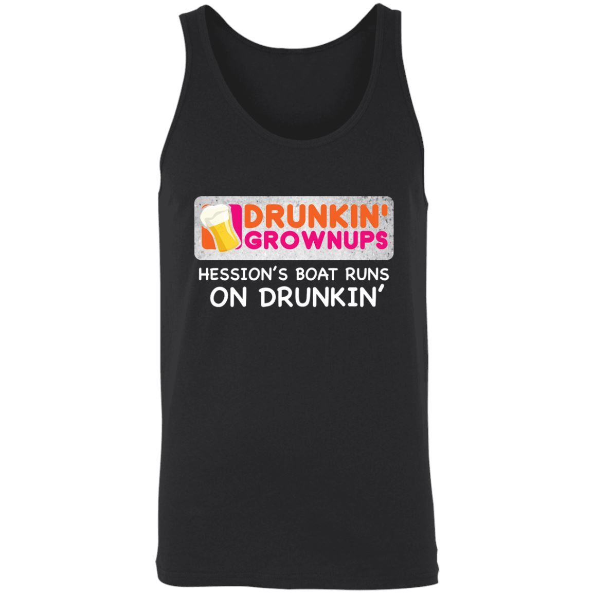 Drunkin-Grownup_Hession's 3480 Unisex Tank T-Shirts Black X-Small 