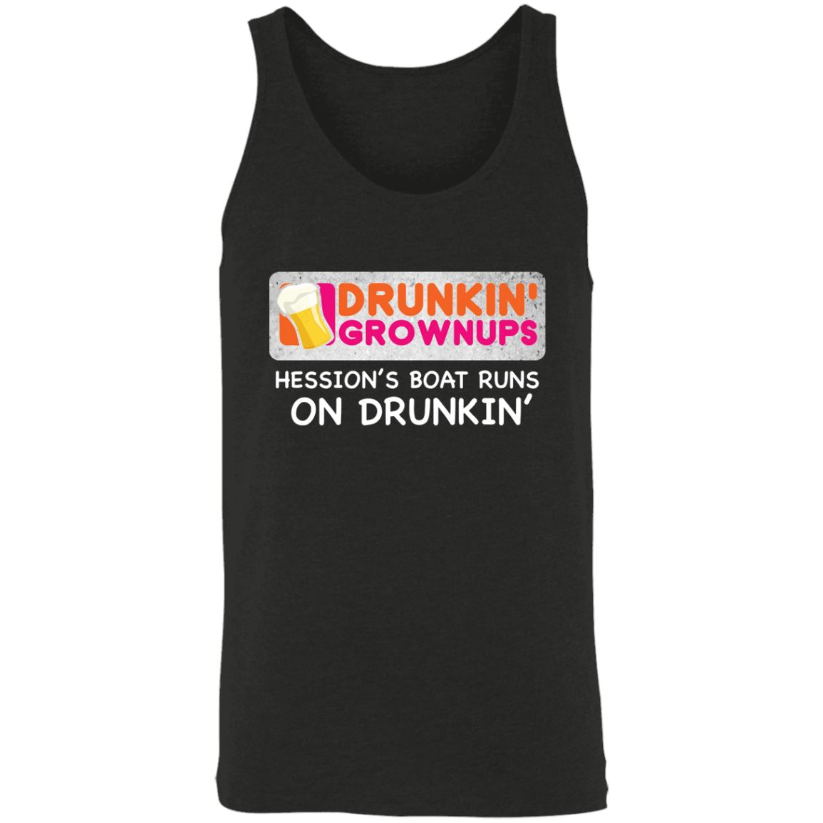 Drunkin-Grownup_Hession's 3480 Unisex Tank T-Shirts Charcoal Black Triblend/ X-Small 