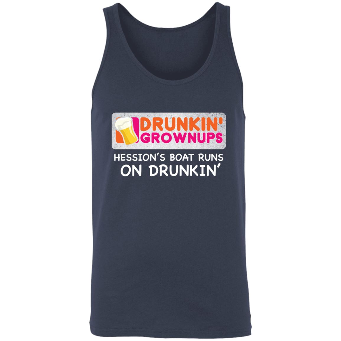 Drunkin-Grownup_Hession's 3480 Unisex Tank T-Shirts Navy X-Small 