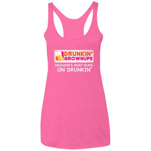 Drunkin-Grownup_Hession's NL6733 Ladies' Triblend Racerback Tank T-Shirts Vintage Pink X-Small 
