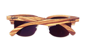 Ebony and ZebraWood Sunglasses, Tea Colored Polarized Lenses Sunglasses 