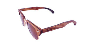 Ebony and ZebraWood Sunglasses, Tea Colored Polarized Lenses Sunglasses 