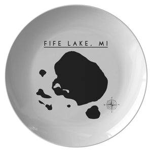 Fife Lake Map Plate, Lake Gift, Printed, Valentines Day Gift For Boaters, Dinnerware Single Plate 