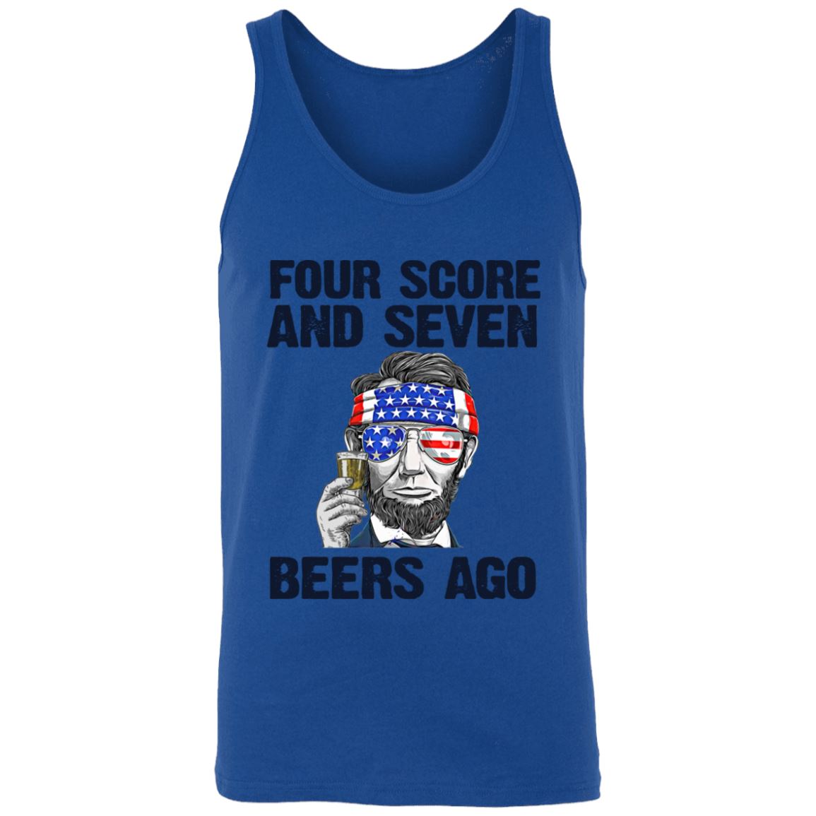 Four Score and Seven Beers - No BG Unisex Tank - Houseboat Kings