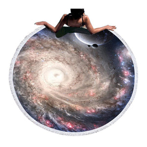 Galaxy Large Round Beach Towel for Adults Tassel Home & Garden 