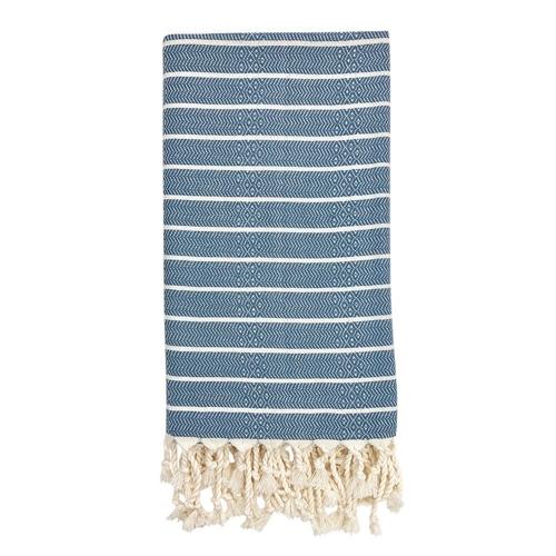 Geo Stripe Turkish Towel Bathroom Denim 
