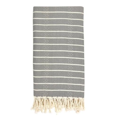 Geo Stripe Turkish Towel Bathroom Gray 