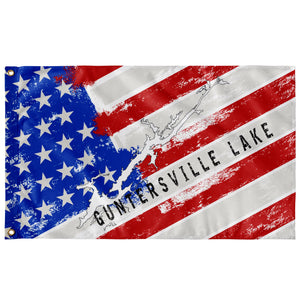 Guntersville Lake American Flag Boat Flag & Wall Art - Houseboat Kings