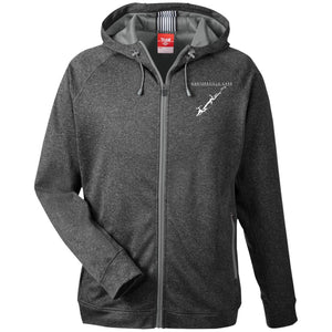 Guntersville Lake Embroidered Men's Heathered Performance Hooded  Fleece Jacket - Houseboat Kings