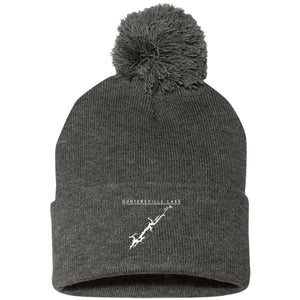 Guntersville Lake Embroidered Sportsman Pom Pom Knit Cap - Houseboat Kings