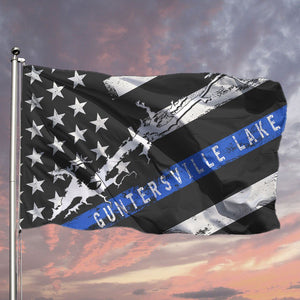 Guntersville Lake Thin Blue Line American Flag - Houseboat Kings