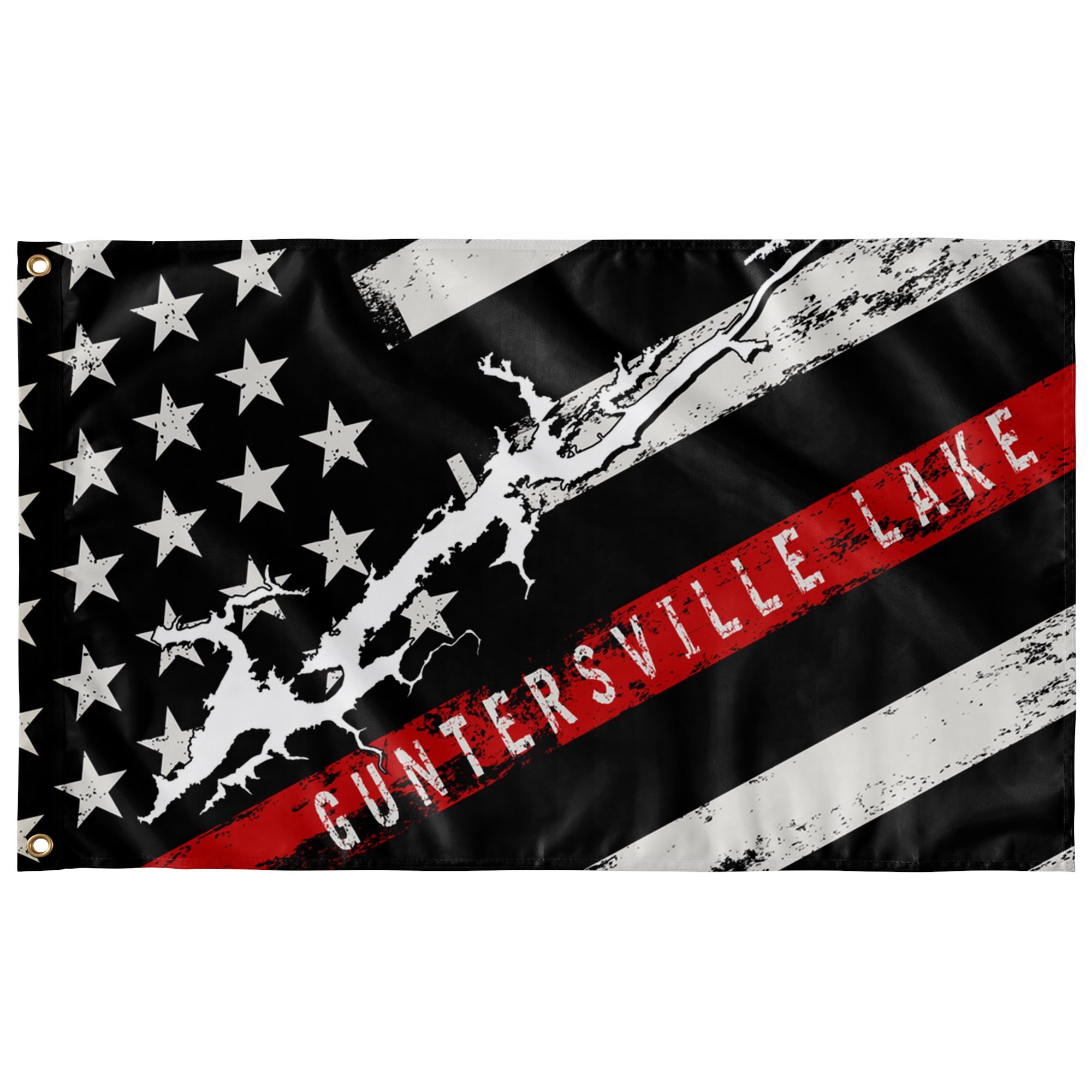 Guntersville Lake Thin Red Line American Flag - Houseboat Kings