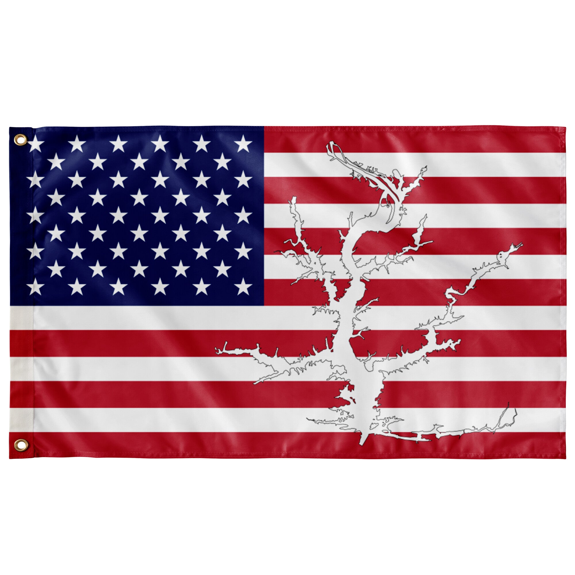 High Rock Lake Red, White & Blue American Boat Flag Wall Art 