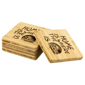 House Boat Kings Bamboo Coaster | Laser Etched | Lake Gift - Houseboat Kings