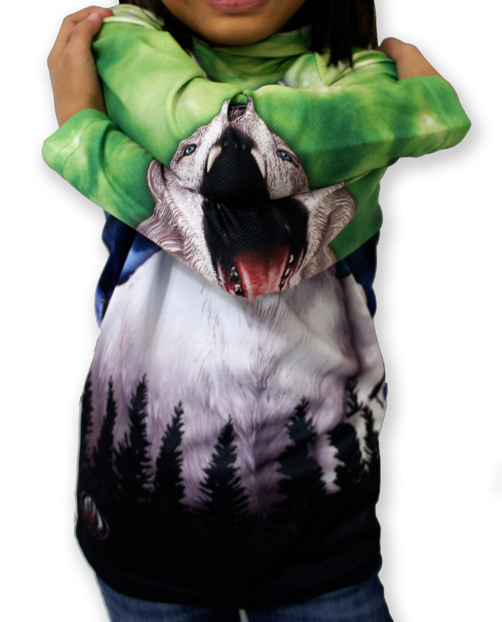 HOWLING WOLF Hoodie Chomp Shirt by MOUTHMAN® Kid's Clothing 