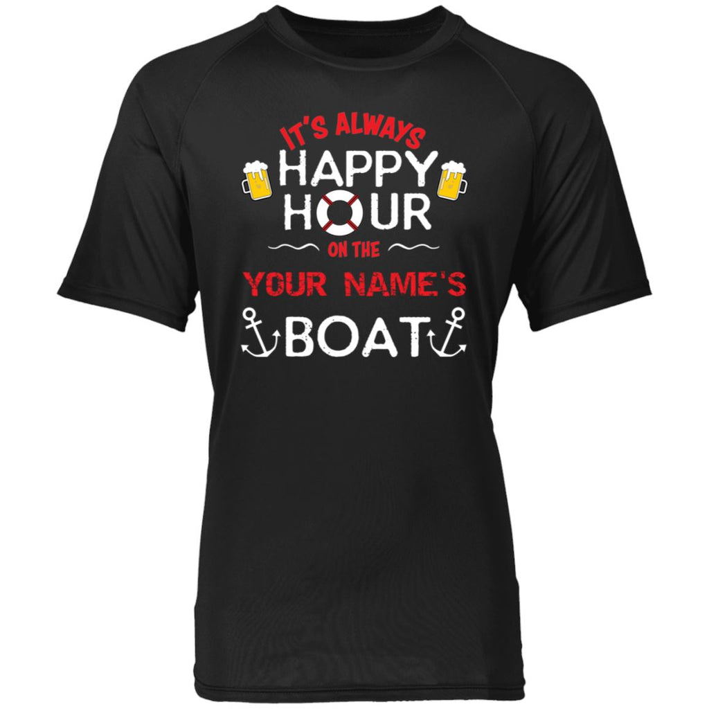 It's Always Happy Hour On Your Boat 2790 Raglan Sleeve Wicking Shirt - Houseboat Kings