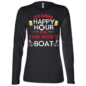 It's Always Happy Hour On Your Boat B6450 Ladies' Jersey LS Missy Fit - Houseboat Kings