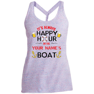It's Always Happy Hour On Your Boat Ladies' Cosmic Twist Back Tank - Houseboat Kings