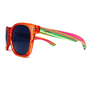 Juicy Fruit Multi-Colored Bamboo Polarized Sunglasses, Handcrafted Sunglasses 