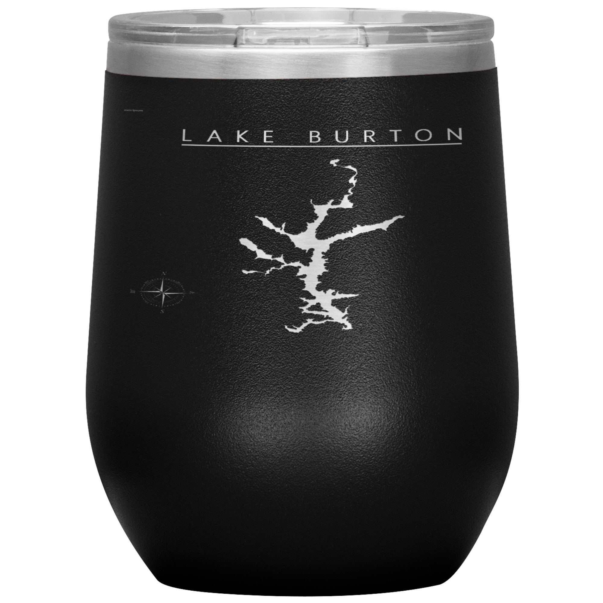Lake Burton 12oz Wine Tumbler Wine Tumbler Black 