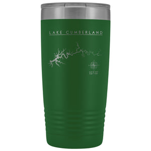 Lake Cumberland 20oz Lake Tumbler | Extended Lake Map | Lake Gift - Houseboat Kings