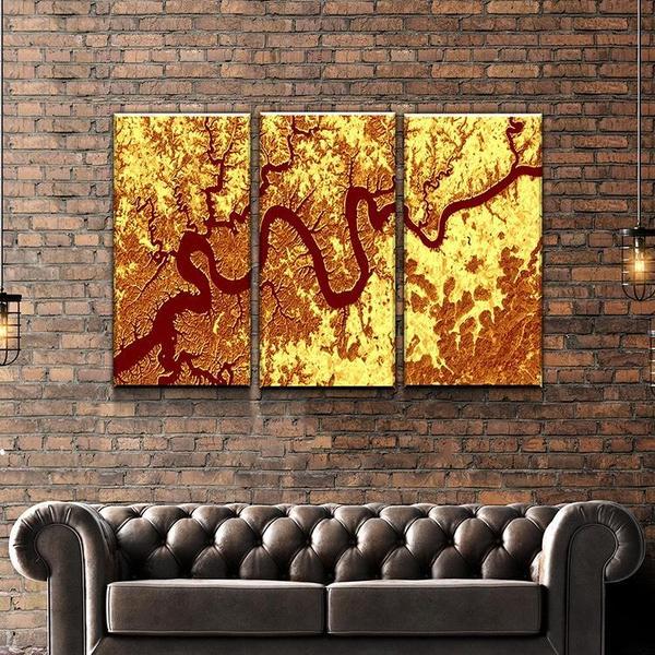 LAKE CUMBERLAND ART FROM SPACE | STUNNING GOLD | GALLERY CANVAS WRAP - Houseboat Kings