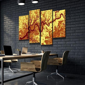 LAKE CUMBERLAND ART FROM SPACE | STUNNING GOLD | GALLERY CANVAS WRAP - Houseboat Kings