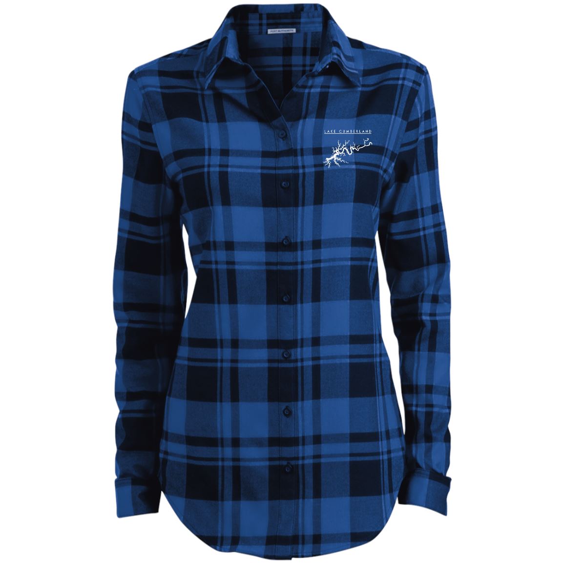 Lake Cumberland Embroidered Ladies' Plaid Flannel Tunic - Houseboat Kings