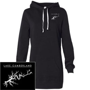 Lake Cumberland Embroidered Women's Hooded Pullover Dress - Houseboat Kings