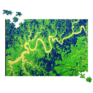 Lake Cumberland From Space - Green jigsaw puzzle Jigsaw Puzzle - AOP 