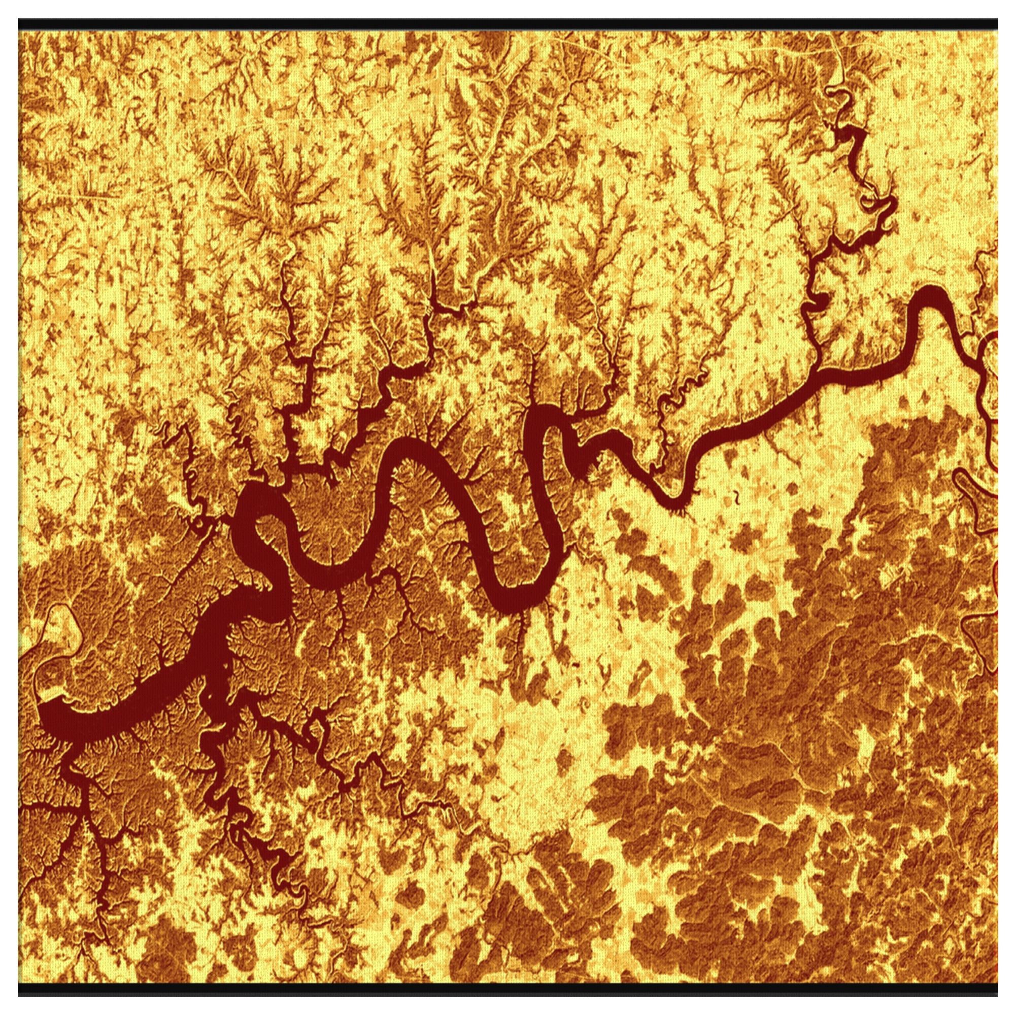 Lake Cumberland From Space | Hight Quality Canvas Wrap - Houseboat Kings