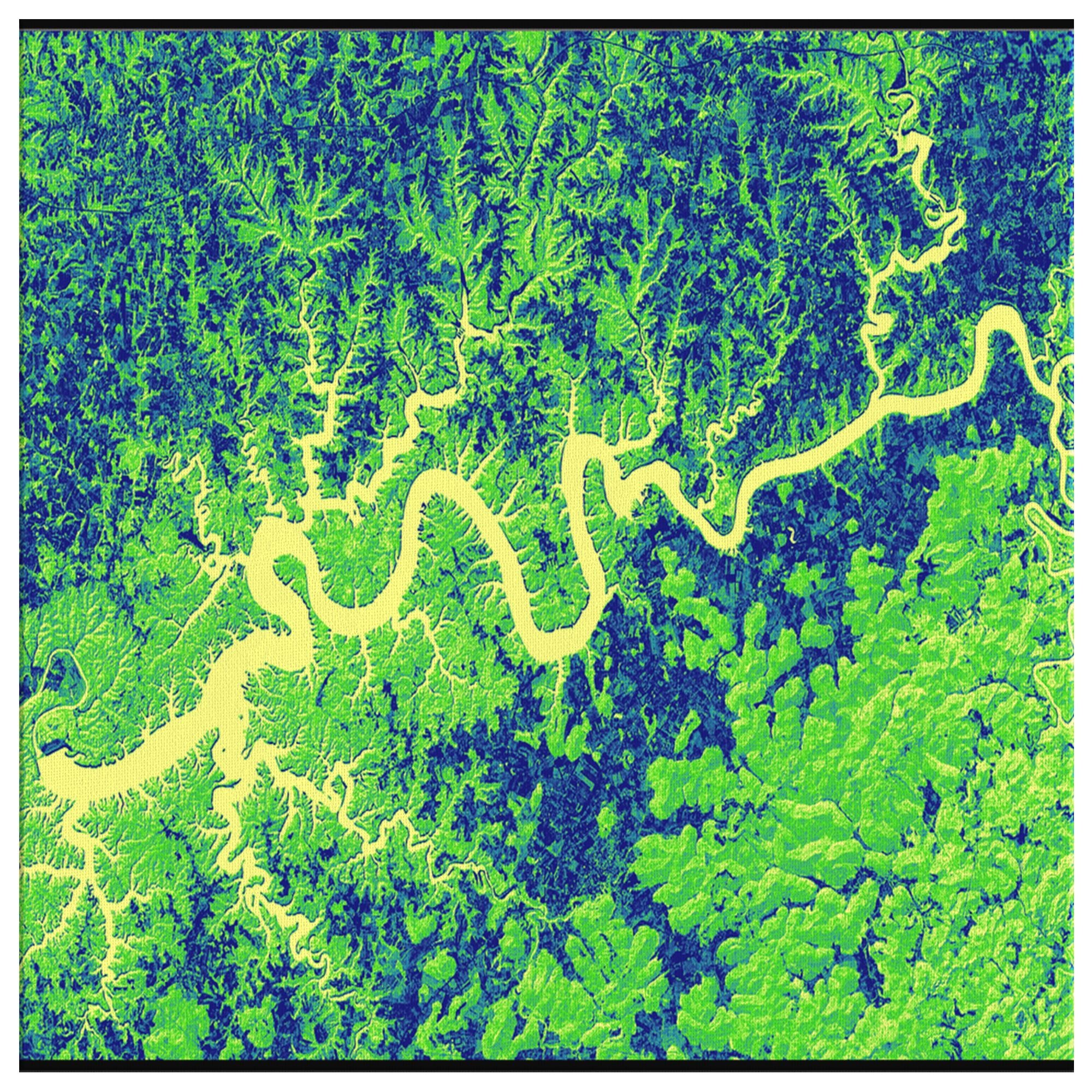 Lake Cumberland From Space | Hight Quality Canvas Wrap - Houseboat Kings