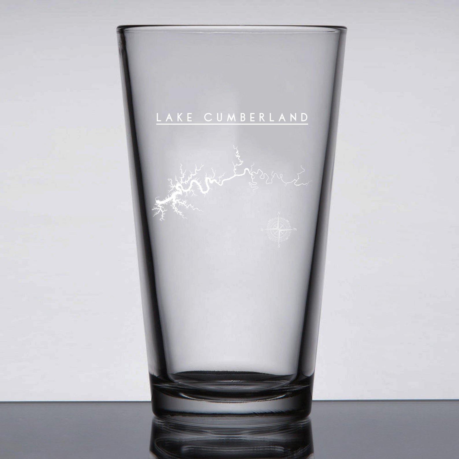 Lake Cumberland Laser Etched Beer Pint Glass - Houseboat Kings