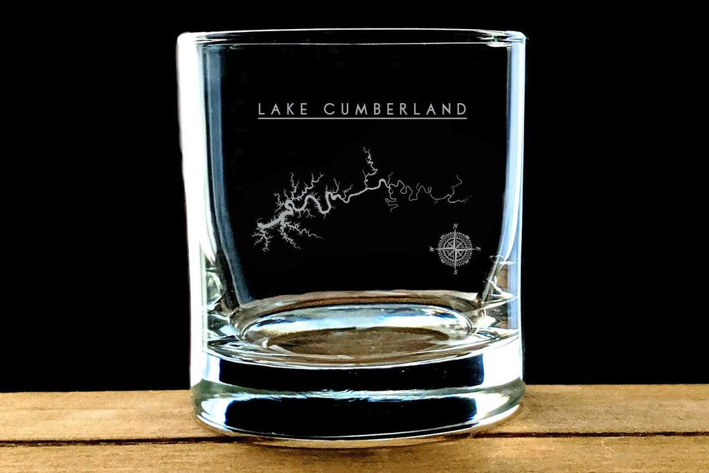 Lake Cumberland Laser Etched Wisky Glass - Houseboat Kings
