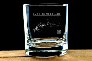 Lake Cumberland Laser Etched Wisky Glass - Houseboat Kings