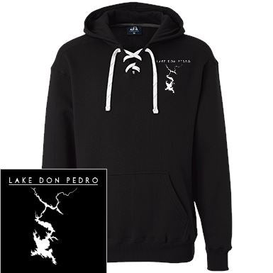 Lake Don Pedro Embroidered Heavyweight Sport Lace Hoodie - Houseboat Kings