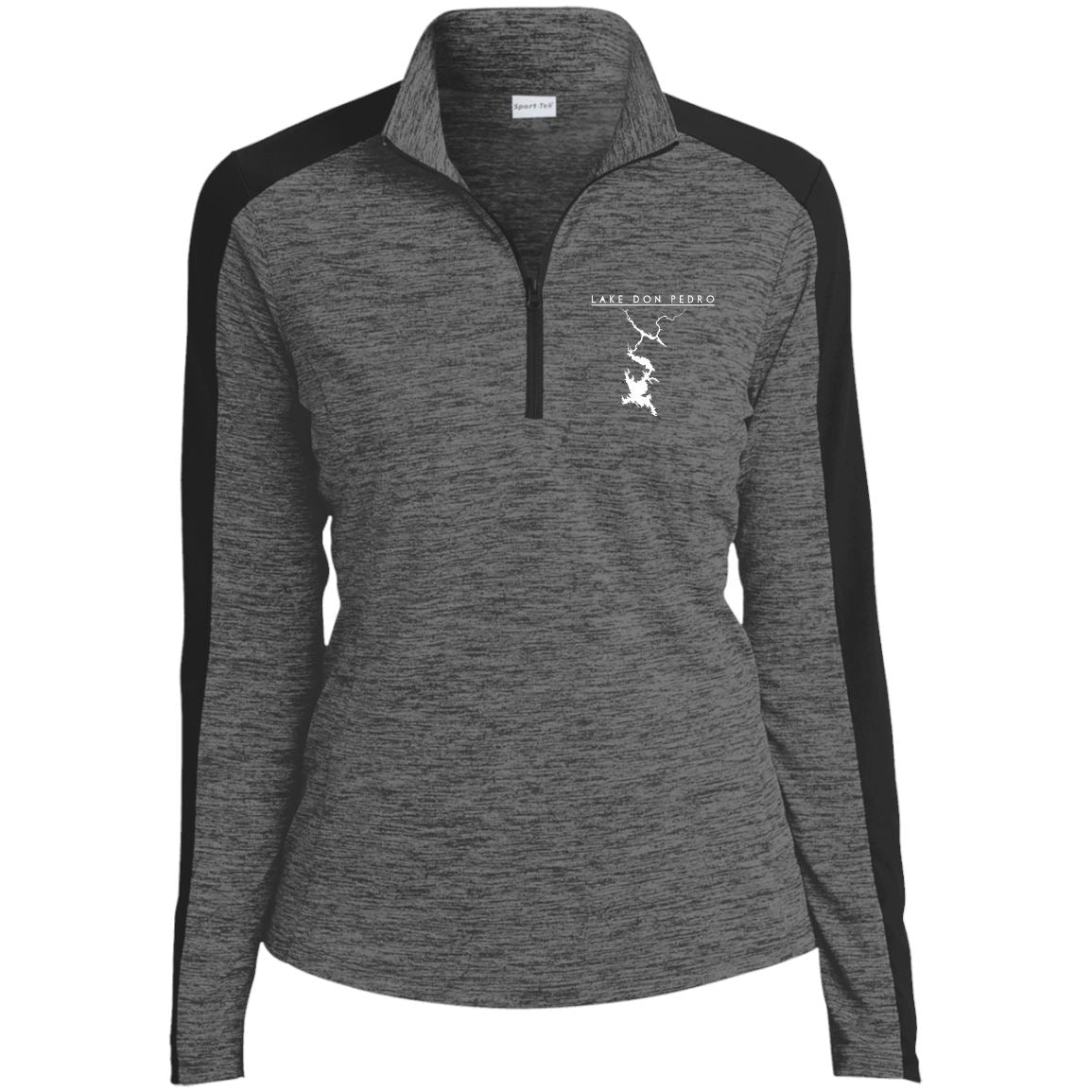 Lake Don Pedro Embroidered Sport-Tek Women's Electric Heather 1/4-Zip Pullover - Houseboat Kings