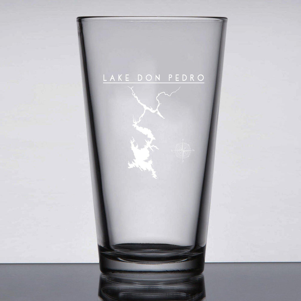 Lake Don Pedro Laser Etched Beer Pint Glass - Houseboat Kings