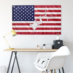 Lake Don Pedro Red, White & Blue American Boat Flag Wall Art 
