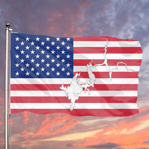 Lake Don Pedro Red, White & Blue American Boat Flag Wall Art Single Sided - 36"x60" 