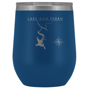Lake Don Pedro Wine Tumbler | Laser Etched | Lake Gift - Houseboat Kings