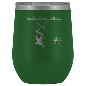 Lake Don Pedro Wine Tumbler | Laser Etched | Lake Gift - Houseboat Kings