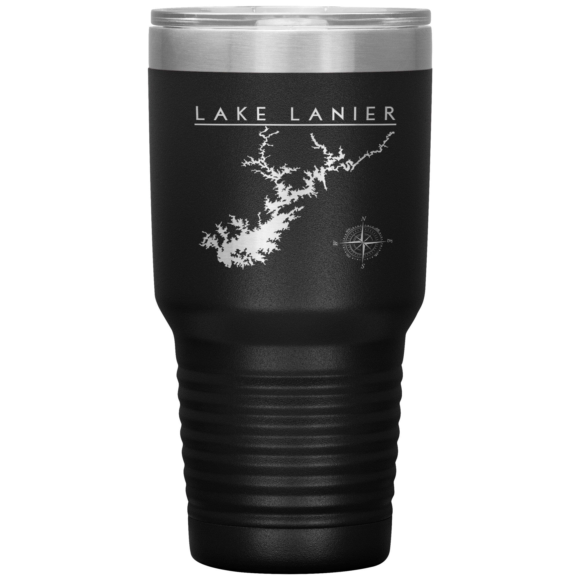 Lake Lanier 30oz Insulated Lake Tumbler | Laser Etched | Lake Gift | Wedding Gift Tumblers Black 