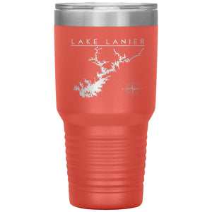 Lake Lanier 30oz Insulated Lake Tumbler | Laser Etched | Lake Gift | Wedding Gift Tumblers Coral 