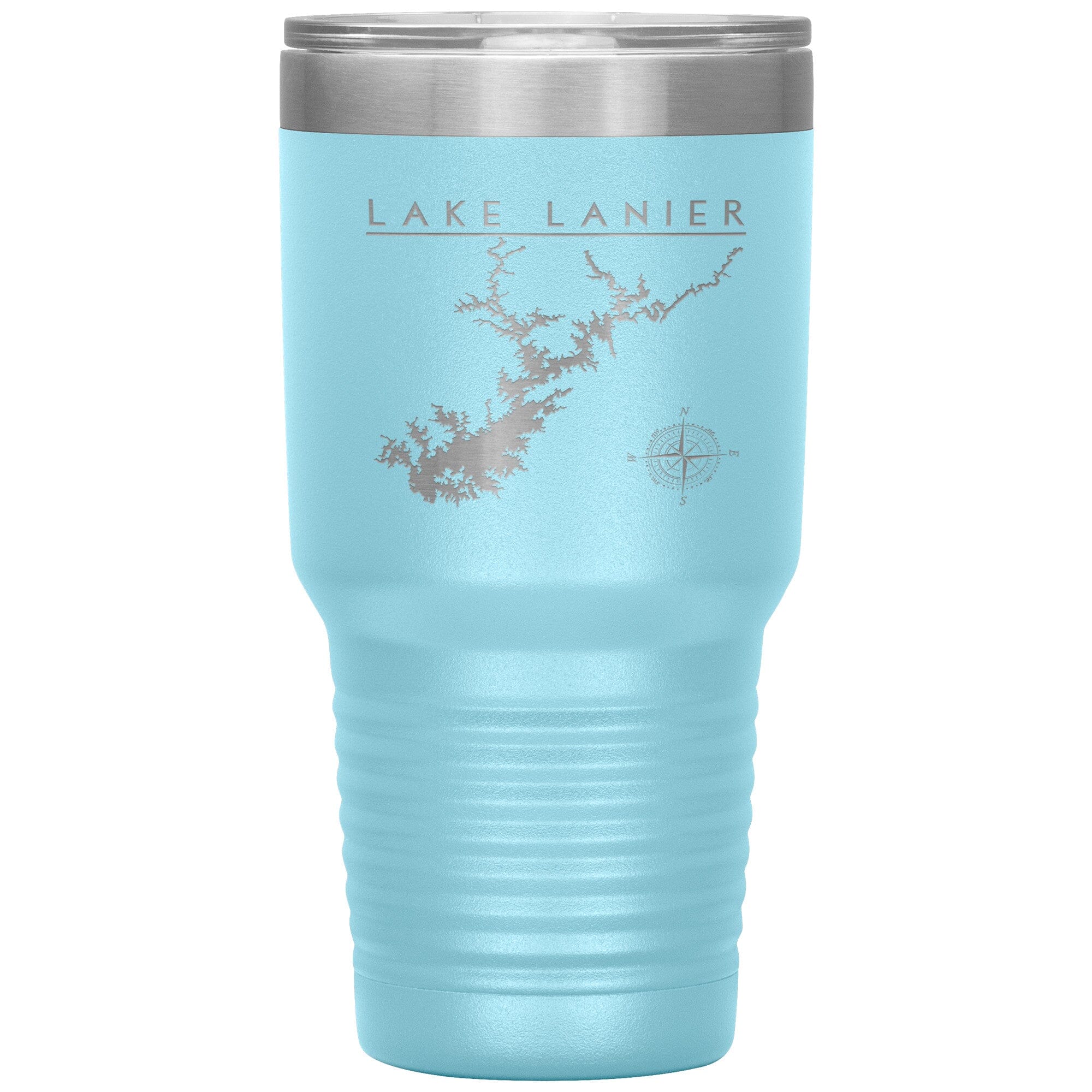 Lake Lanier 30oz Insulated Lake Tumbler | Laser Etched | Lake Gift | Wedding Gift Tumblers Light Blue 