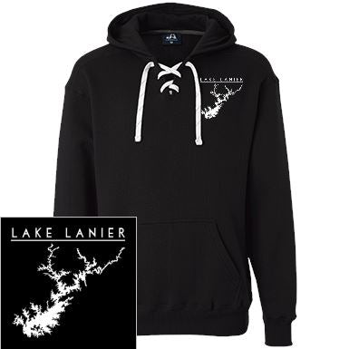 Lake Lanier Embroidered Heavyweight Sport Lace Hoodie - Houseboat Kings
