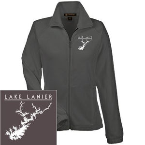 Lake Lanier Embroidered Women's Fleece Jacket - Houseboat Kings