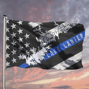 Lake Lanier Thin Blue Line American Flag - Houseboat Kings