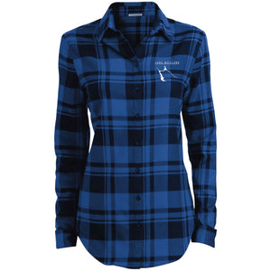 Lake McClure Embroidered Ladies' Plaid Flannel Tunic - Houseboat Kings