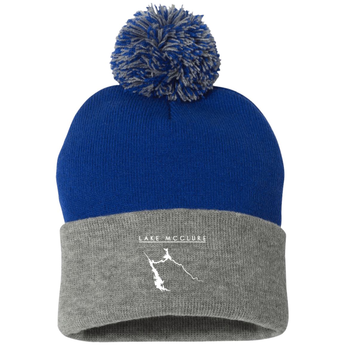 Lake McClure Embroidered Sportsman Pom Pom Knit Cap - Houseboat Kings